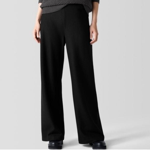 Eileen Fisher Pants - Eileen Fisher Wool Wide Leg Pants In Black Size M NWT'S